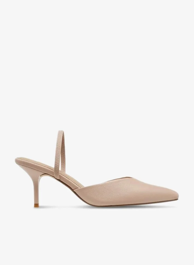 Paprika Pointed Toe Slip-On Shoes with Stiletto Heels