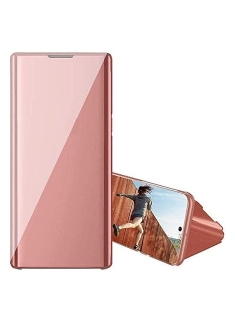 For Samsung Galaxy A21s Clear View Flip Case , Without Sensor , Stand Watching Position , Mirror Full Protection Cover Compatible With Samsung Galaxy A21s (6.5") (Rose)