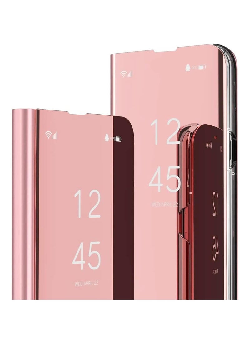 Generic - For Samsung Galaxy A21s Clear View Flip Case , Without Sensor , Stand Watching Position , Mirror Full Protection Cover Compatible With Samsung Galaxy A21s (6.5") (Rose) - Image 1