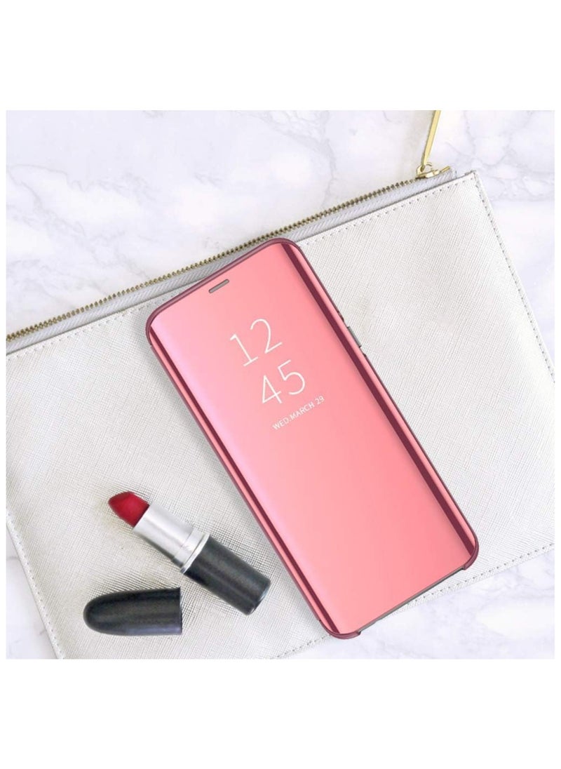 Generic - For Samsung Galaxy A21s Clear View Flip Case , Without Sensor , Stand Watching Position , Mirror Full Protection Cover Compatible With Samsung Galaxy A21s (6.5") (Rose) - Image 1