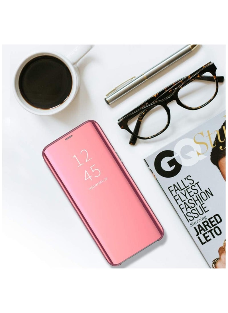 Generic - For Samsung Galaxy A21s Clear View Flip Case , Without Sensor , Stand Watching Position , Mirror Full Protection Cover Compatible With Samsung Galaxy A21s (6.5") (Rose) - Image 1