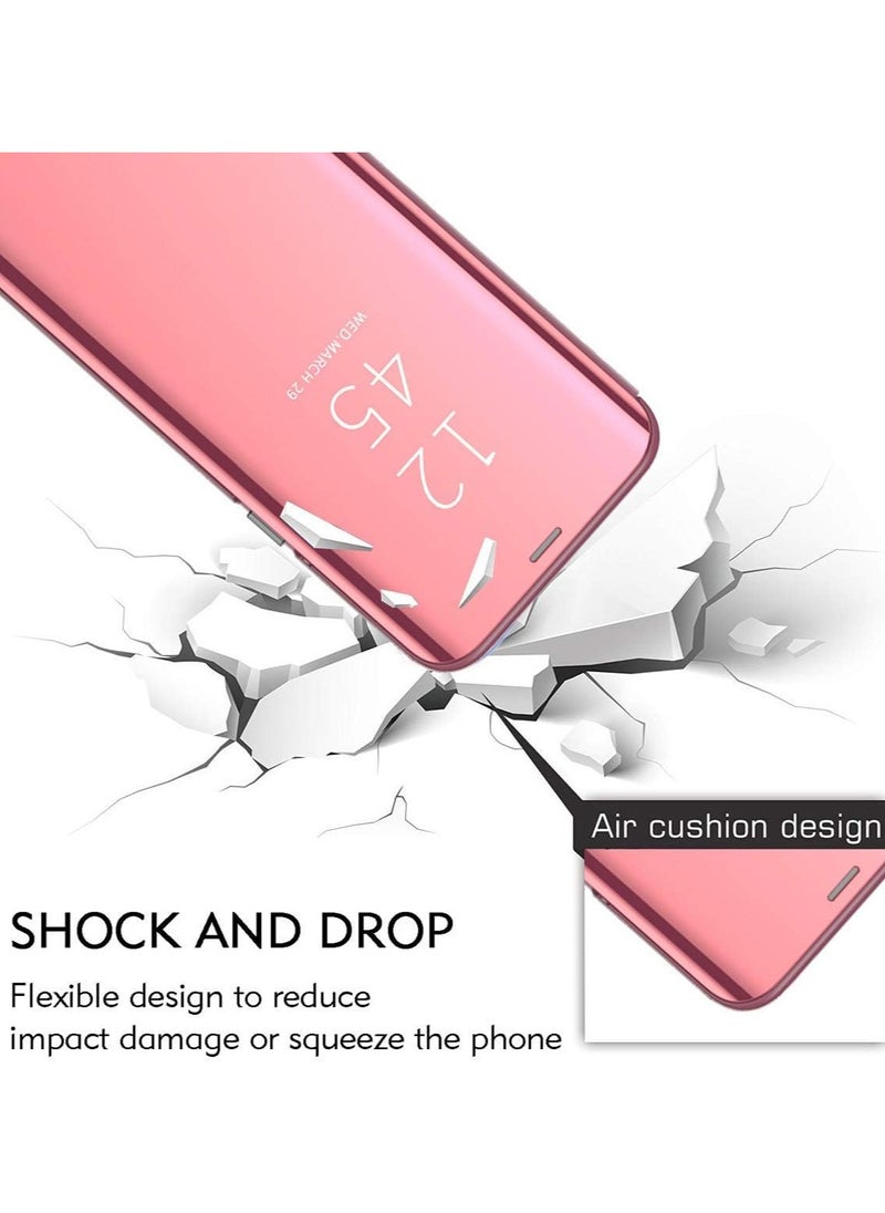 Generic - For Samsung Galaxy A21s Clear View Flip Case , Without Sensor , Stand Watching Position , Mirror Full Protection Cover Compatible With Samsung Galaxy A21s (6.5") (Rose) - Image 1