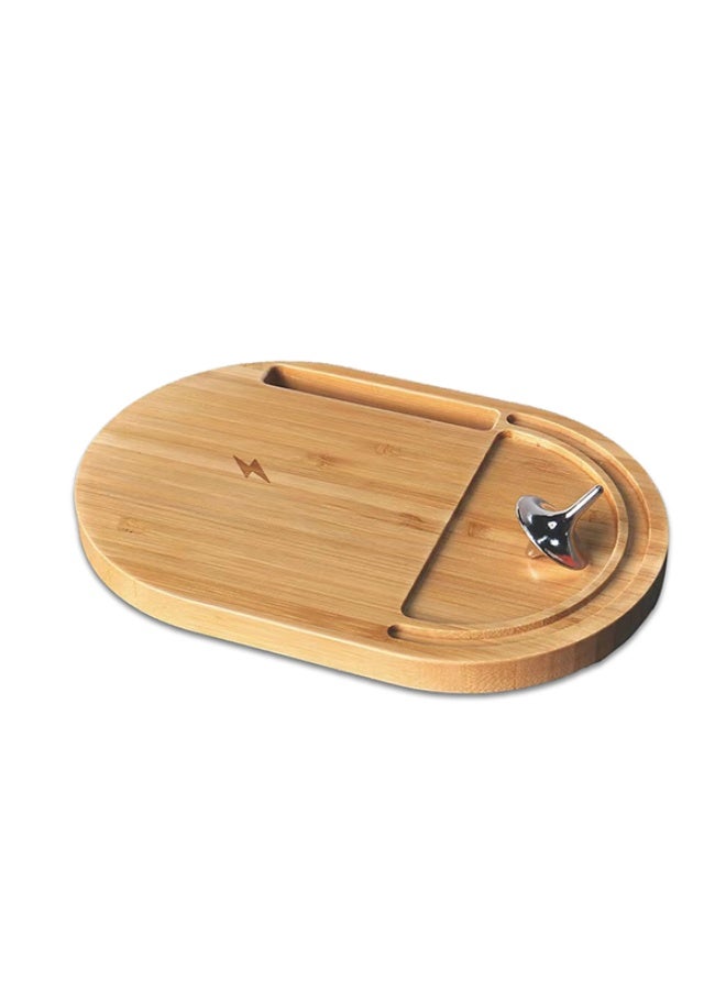 IDesign ANTI-STRESS WIRELESS – Bamboo Wireless Desktop Spinner with 15W Charging Capability - Image 1