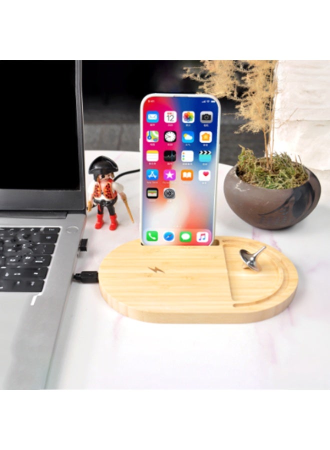 IDesign ANTI-STRESS WIRELESS – Bamboo Wireless Desktop Spinner with 15W Charging Capability - Image 3