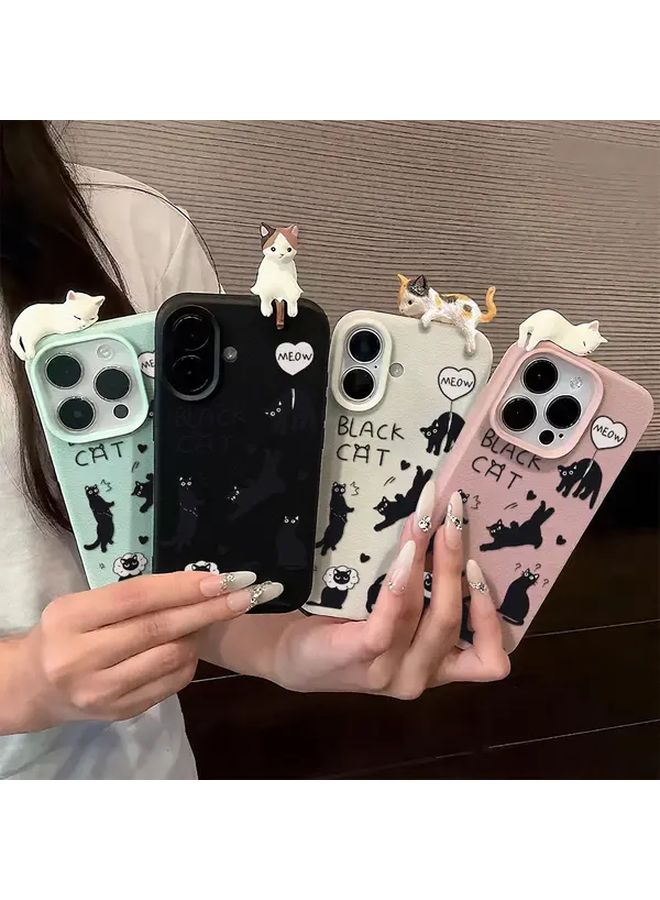 غطاء علبة قطط ثلاثية الأبعاد متوافق مع iPhone 11 Pro Max بألوان متنوعة 2 غطاء جوال مضاد للصدمات ومرح - Image 1