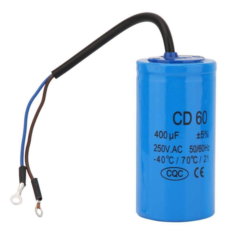 Wal front CD60 Run Capacitor with Wire 250V AC 400uF 50/60Hz for Motor Start Motor Air Compressor - Image 1
