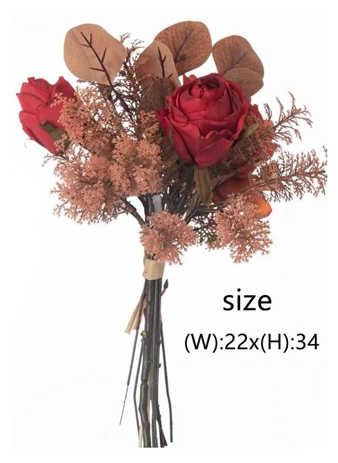 Kutis - 1-Bundle Artificial  Bouquet Imitation Flower Suitable for Home Decoration and Wedding/ Party Decoration Multicolour 22x34 Centimeter - Image 1