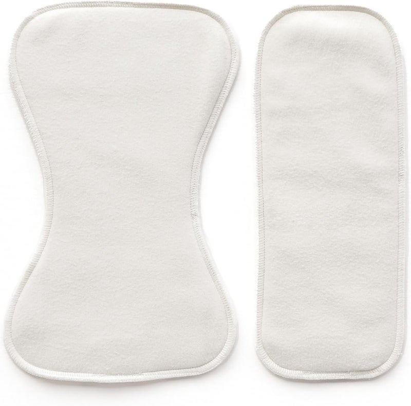 Esembly Ultra Absorbent Overnight Hemp Cloth Diaper Booster Inserts with Stay-Dry Fleece – Reusable Nighttime Doublers for Heavy Wetters – Size 1, 1 Set (1 Contours and 1 Boosters) - Image 1