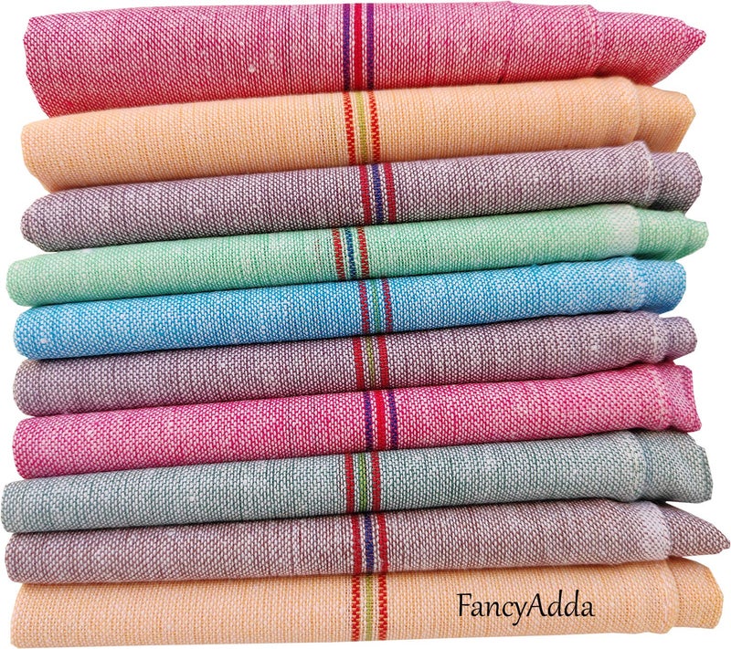 Fancyadda Men's Cotton Handkerchiefs (Pack of 10, Multi-Colored) - Image 1
