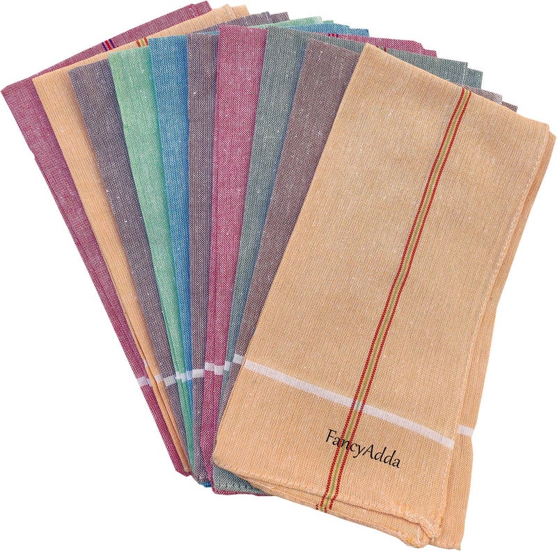 Fancyadda Men's Cotton Handkerchiefs (Pack of 10, Multi-Colored) - Image 2
