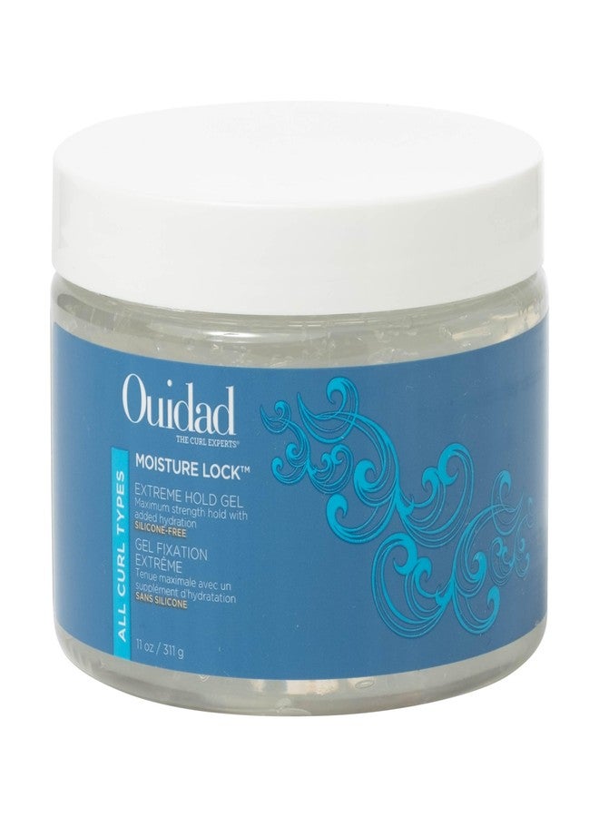 Ouidad Moisture Lock Extreme Hold Hair Gel - 11 oz, Maximum Hold Hair Gel for Women & Men, Infused with Aloe, Flaxseed Oil & Black Castor Seed Oil, Hydrating Non-Flaky Formula, All Curl Types - Image 1