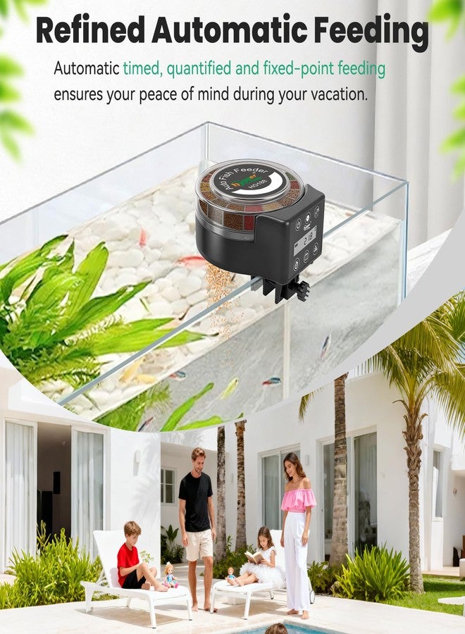hygger Automatic Fish Feeder for Aquarium: Auto Fish Food Dispenser with LED Display & Timer, Precision Auto Aquarium Vacation Feeder for Fishes with 3 AA Batteries for Betta Turtle Goldfish - Image 2