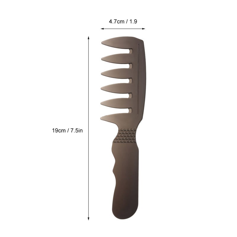 Detangling Comb: Black ABS Plastic, Anti-Static Heat-Resistant - Wide Teeth Hair Styling Tool for Thick Curly Hair, Salon Home Use - Image 4