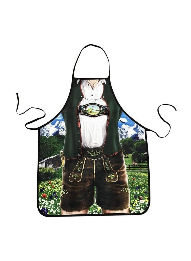 MOMOONNON - Creative Bavarian Tracht Apron Lederhosen Apron Oktoberfest Bavarian Funny Apron Kitchen Cooking Grilling Bbq Baking Apron For Men - Image 1