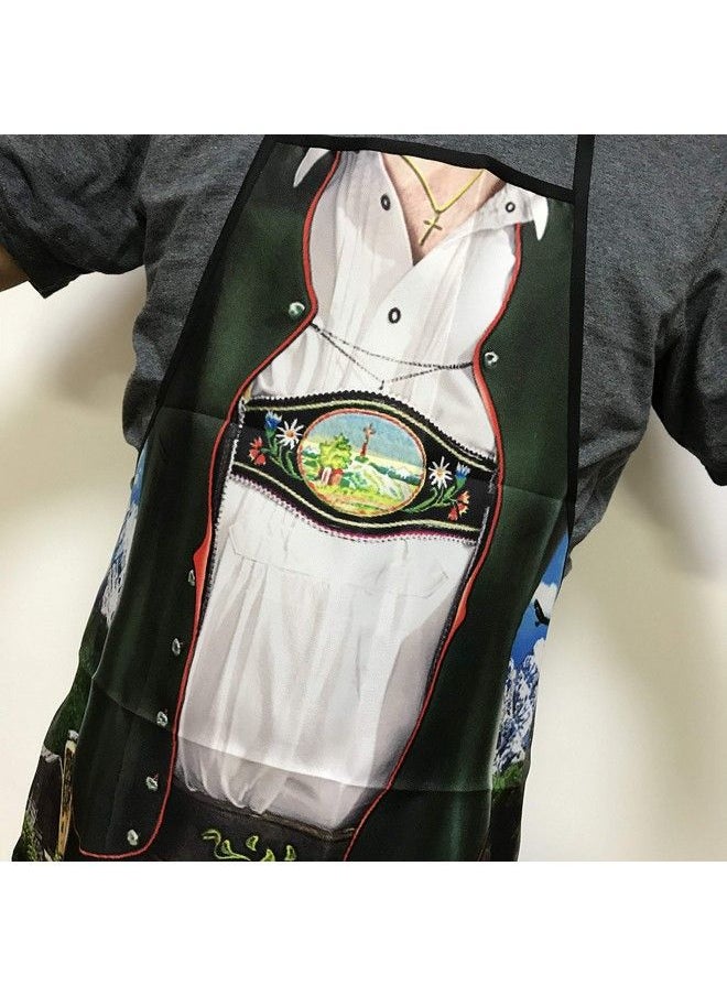 MOMOONNON - Creative Bavarian Tracht Apron Lederhosen Apron Oktoberfest Bavarian Funny Apron Kitchen Cooking Grilling Bbq Baking Apron For Men - Image 1