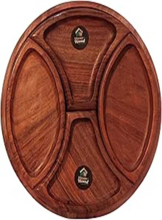 Home Wood Lotus Square shaped snack plate 