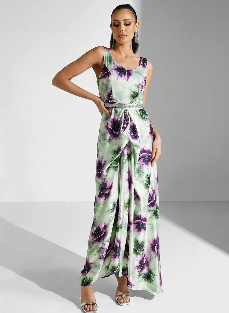 جولدن ابل Floral Print 2Pcs Dress