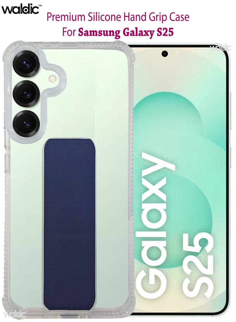 Waldic حافظة سامسونج جالاكسي S25 | مصممة لسامسونج جالاكسي S25 | حافة هوائية رقيقة من TPU لامتصاص الصدمات، غلاف مطاطي ناعم من السيليكون يناسب سامسونج جالاكسي S25 | أزرق داكن - Image 1
