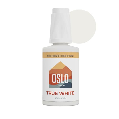 Oslo Home Touch Up Paint, True White, 20ml, Matte, w/brush in bottle, Quick drying, for Home, Kitchen cabinets, Walls - Image 1