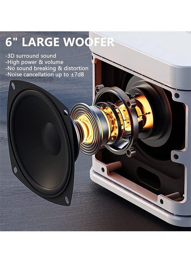 Garlo - Karaoke Machine with 2 Wireless Microphones for Adults, Kids Portable Bluetooth Speaker PA System, Singing Machine with Echo and Vocal Cut, Supports TF, AUX-in, for Home Party, Meeting - Image 1