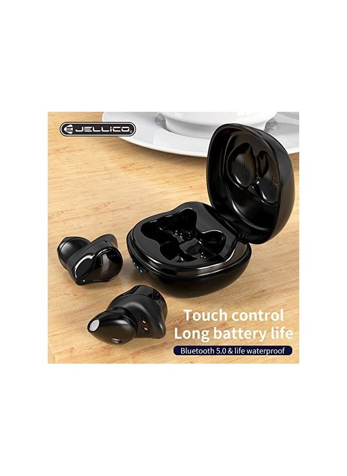 Jellico - Tws7 Bluetooth Truly Wireless In Ear Earbuds With Mic Upto 12 Hours Playback, Lightweight With Stereo Calling Feature (Black) - Image 1
