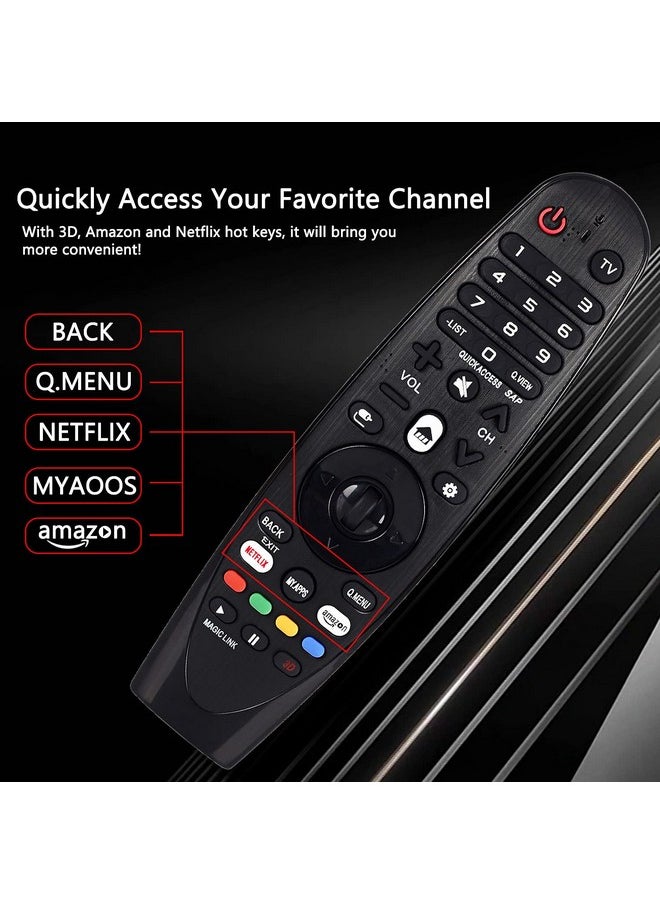 Universal Remote For Lg Smart Tv Magic Remote For Lg Smart Tv Magic Remote An Mr18Ba An Mr19Ba An Mr600G An Mr650 An Mr650G Anmr650A Anmr600 An Mr650B (No Voice Pointer Mouse Gyro Function)