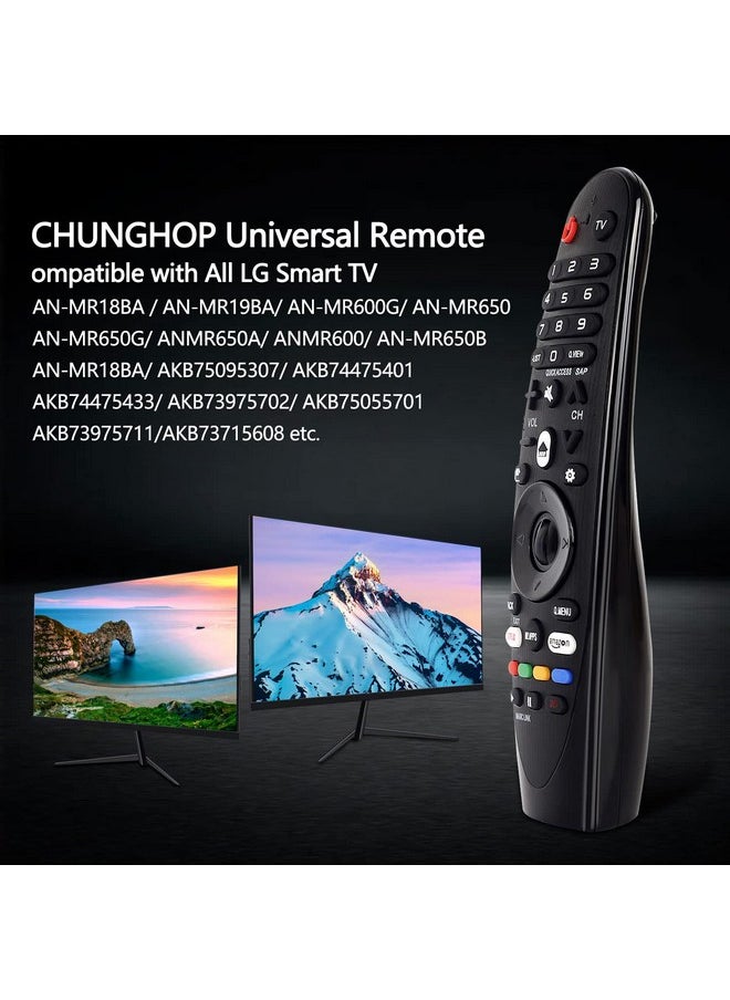 Universal Remote For Lg Smart Tv Magic Remote For Lg Smart Tv Magic Remote An Mr18Ba An Mr19Ba An Mr600G An Mr650 An Mr650G Anmr650A Anmr600 An Mr650B (No Voice Pointer Mouse Gyro Function)