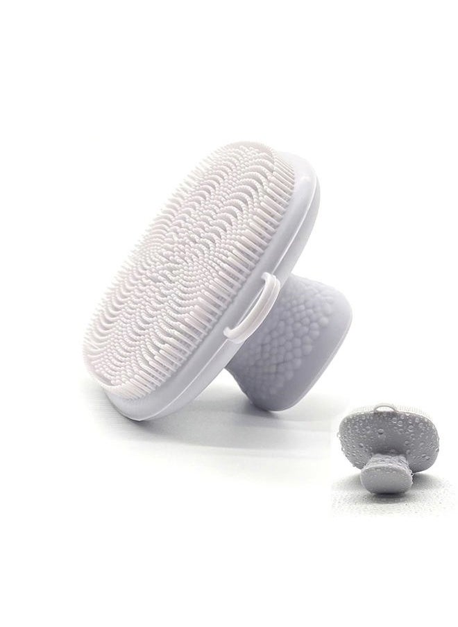 PeaMirmy Mini Silicone Face Scrubber Exfoliator Brush, Manual Facial Cleansing Brush Pad Soft Face Cleanser for Exfoliating and Massage Pore for All Skin Types (White-pcs)  - Image 1