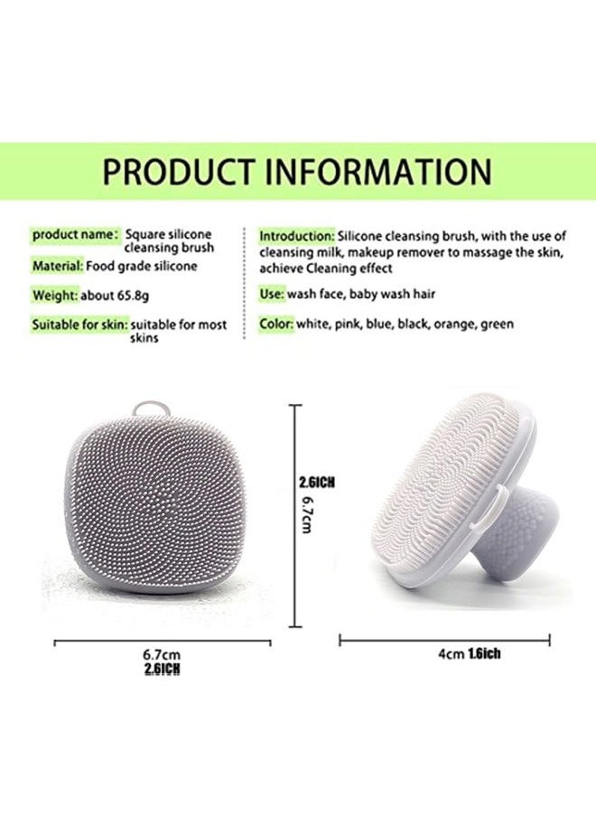 PeaMirmy Mini Silicone Face Scrubber Exfoliator Brush, Manual Facial Cleansing Brush Pad Soft Face Cleanser for Exfoliating and Massage Pore for All Skin Types (White-pcs)  - Image 2
