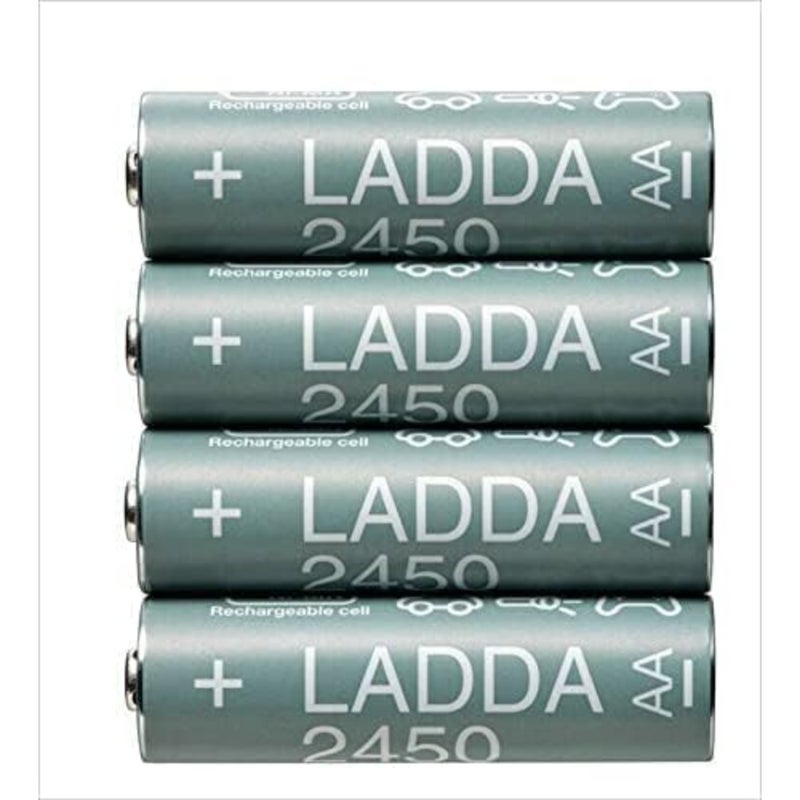 LADDA Rechargeable Batteries, AA, HR6, 1.2V, 2450mAh, Grey - Pack of 4 - Image 2