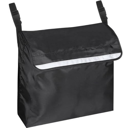 EHERDM Wheelchair Bag to Hang on the Back Backrest Hanging Pouch with Reflective Strip Large Capacity Stroller Tote for Outdoor Electric Wheel Chair Backpack Accessories Wheelchair - Image 1