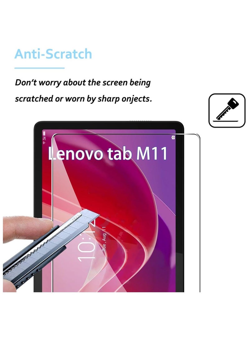【2 Pack】 Tempered Glass Compatible with Lenovo Tab M11 11 inch 2024 Screen Protector Glass, Bubble Free, 9H Hardness, Scratch Resistant - Image 4