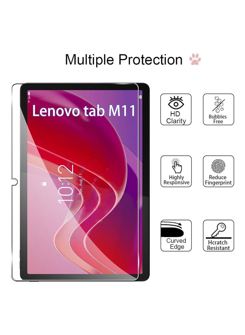 【2 Pack】 Tempered Glass Compatible with Lenovo Tab M11 11 inch 2024 Screen Protector Glass, Bubble Free, 9H Hardness, Scratch Resistant - Image 2
