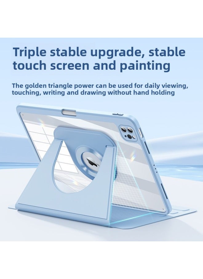Generic - For 2025 Apple Ipadpro 11 Inch Magnetic Split Protective Case With Pen Slot Air7 Anti-fall 10.2 Rotation-Color:sky Cloud Blue-Applicable Model:Ipad7/8/9 Generation (10.2 Inches) - Image 1
