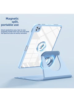 Generic For 2025 Apple Ipadpro 11 Inch Magnetic Split Protective Case With Pen Slot Air7 Anti-fall 10.2 Rotation-Color:sky Cloud Blue-Applicable Model:Ipad7/8/9 Generation (10.2 Inches)  - Image 5
