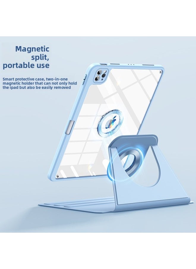 Generic - For 2025 Apple Ipadpro 11 Inch Magnetic Split Protective Case With Pen Slot Air7 Anti-fall 10.2 Rotation-Color:sky Cloud Blue-Applicable Model:Ipad7/8/9 Generation (10.2 Inches) - Image 1
