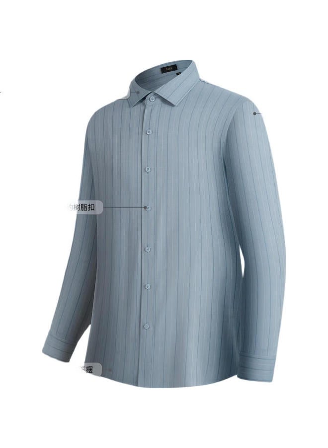 Firs Men'S Long Sleeve Shirt, Silk Jacquard, Breathable, Skin-Friendly, Draping, Wrinkle-Resistant, Business Casual Blouse - Image 2
