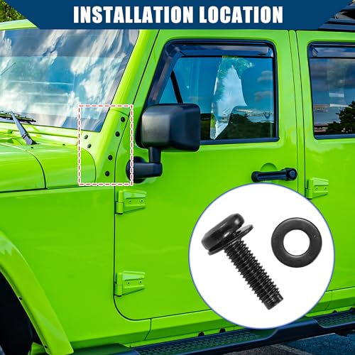 Hihaha Windshield Frame Bolts & Hinge Torx Screws for Jeep Wrangler JK 2007-2018 / M8 Torx Screws Bolts for Pillars/Durable Metal / 8 Pcs Black - Image 3