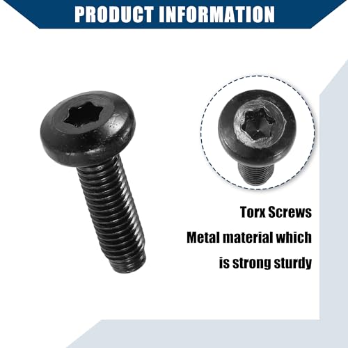 Hihaha Windshield Frame Bolts & Hinge Torx Screws for Jeep Wrangler JK 2007-2018 / M8 Torx Screws Bolts for Pillars/Durable Metal / 8 Pcs Black - Image 4