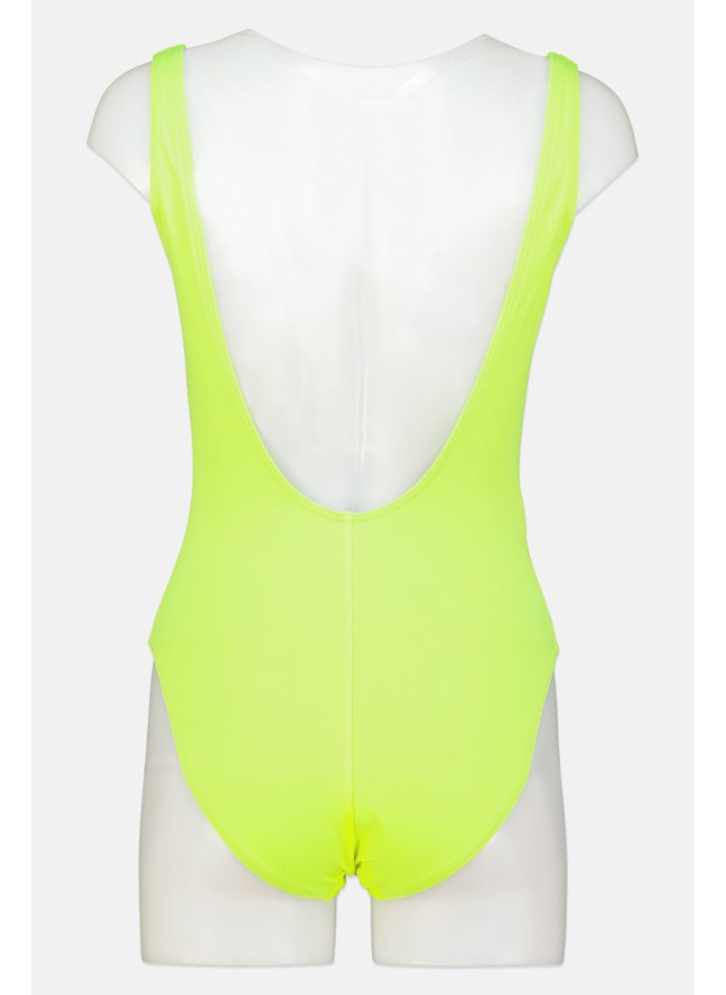 speedo Women Brand Logo One Piece Swimwear, Green  - Image 3