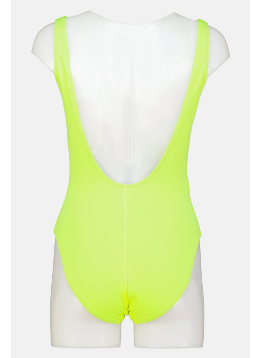 speedo Women Brand Logo One Piece Swimwear, Green  - Image 2