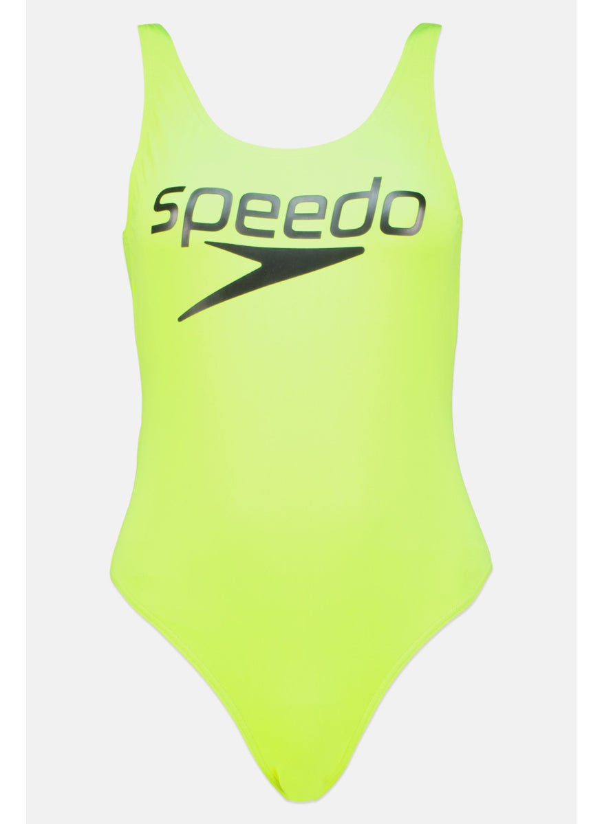 speedo Women Brand Logo One Piece Swimwear, Green  - Image 1