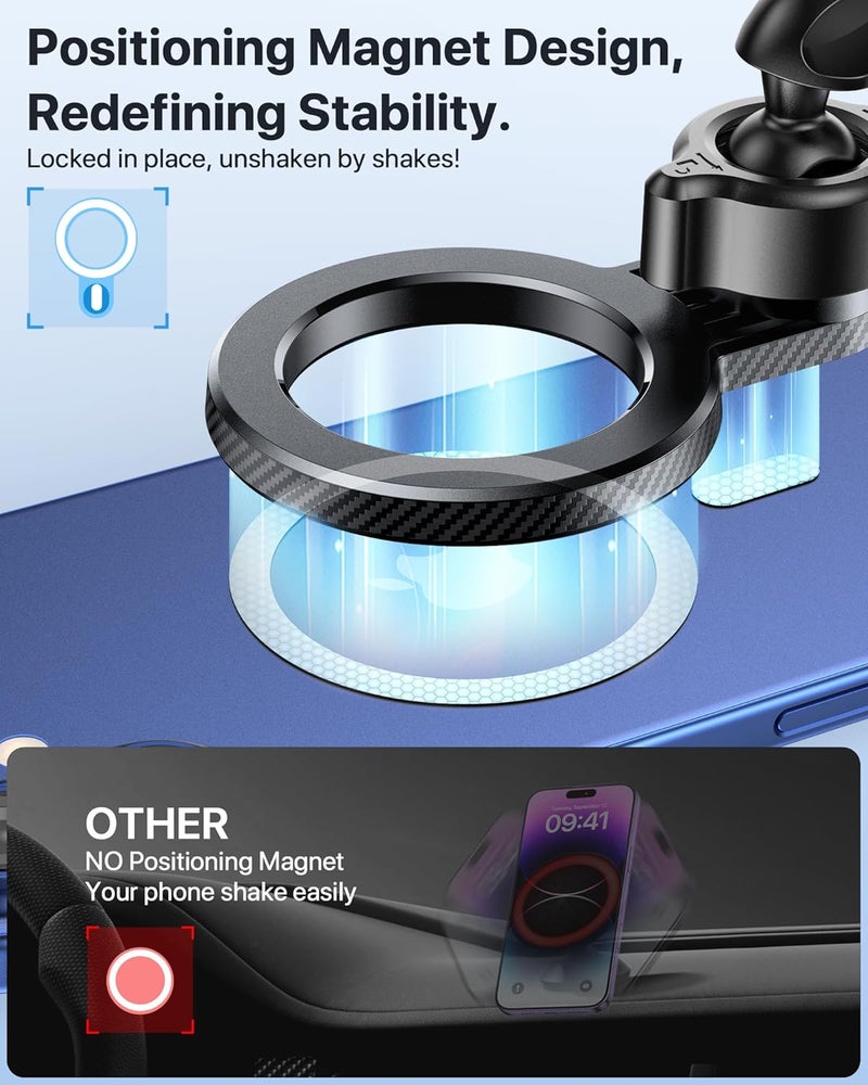 Miracase Magnetic Phone Holder for Car - MagSafe Compatible, 20 Strongest Magnets, Dash & Vent Mount - Image 4