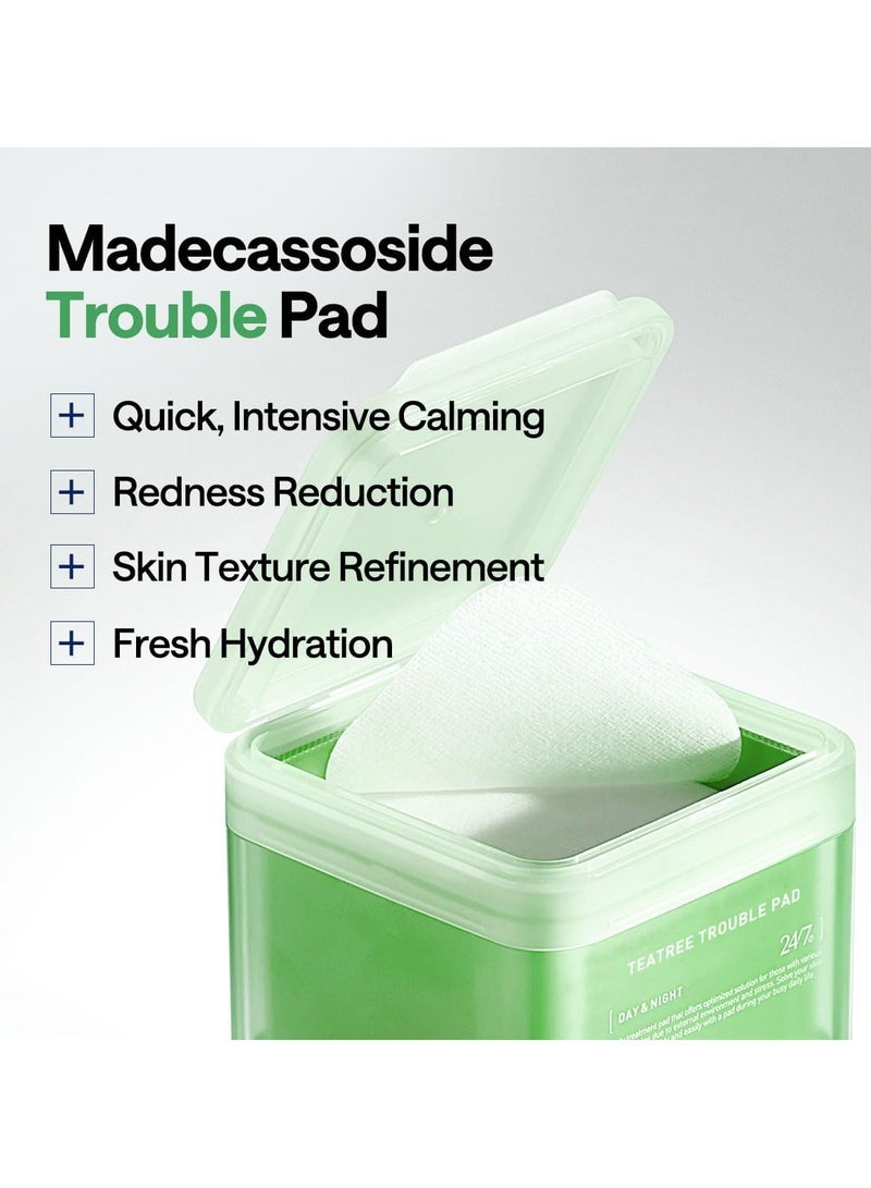 MEDIHEAL Teatree Trouble Pad | Square Cotton Facial Toner Pads With Tea Tree & Lactobacillus | Soothing Pads To Calm Sensitive & Acne Prone Skin-| Vegan Face Gauze Pads | 100 Pads  - Image 3