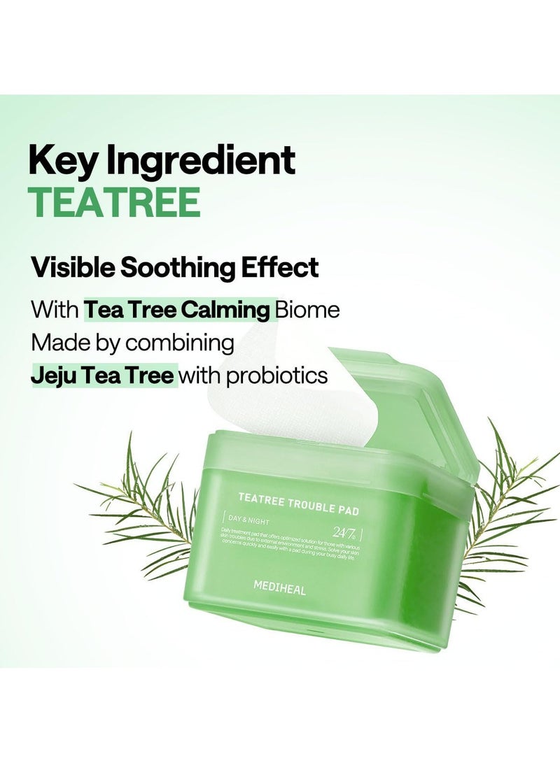 MEDIHEAL Teatree Trouble Pad | Square Cotton Facial Toner Pads With Tea Tree & Lactobacillus | Soothing Pads To Calm Sensitive & Acne Prone Skin-| Vegan Face Gauze Pads | 100 Pads  - Image 5