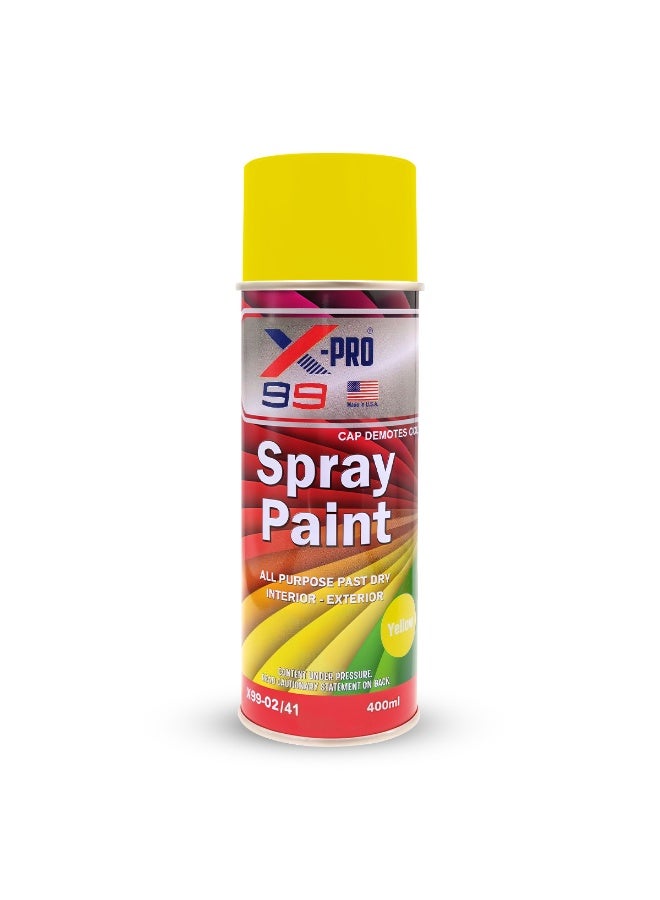 X Pro 99 X-99 PRO Yellow   Spray Paint 450ml Transparent Gloss Finish Fast Dry Multi Surface Interior Exterior Coating - Image 2