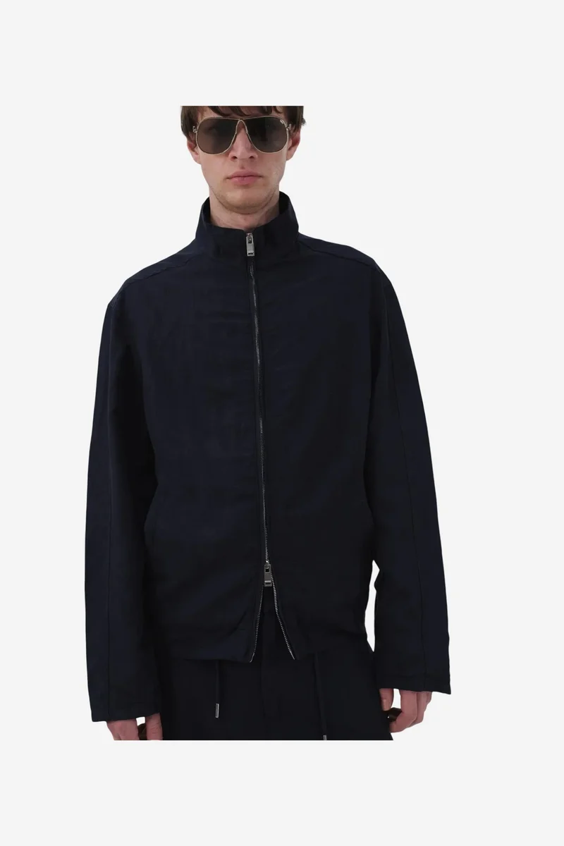Giesto Navy Blue GIESTO Men's Solid Woven Jacket With Zipper Collar for Men | Best Price UAE