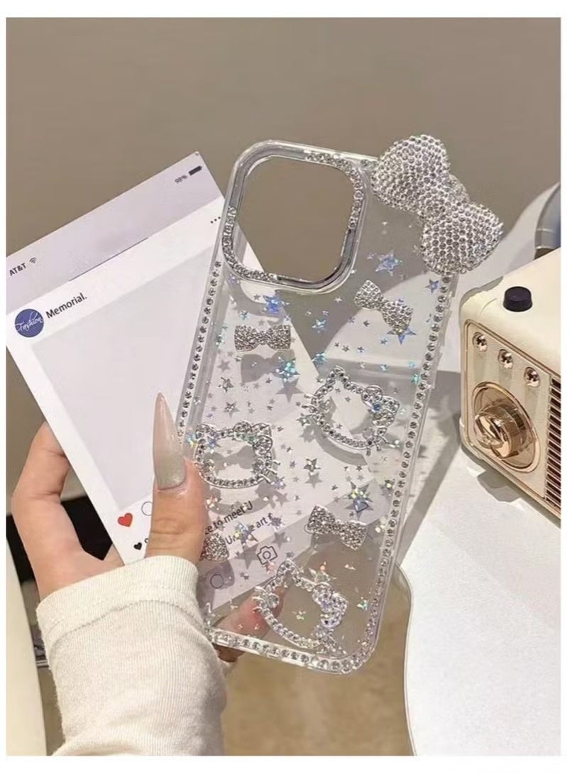 Hello Kitty iPhone 16 Pro Max case with shiny rhinestones adds a luxurious and elegant touch to your phone. - Image 3