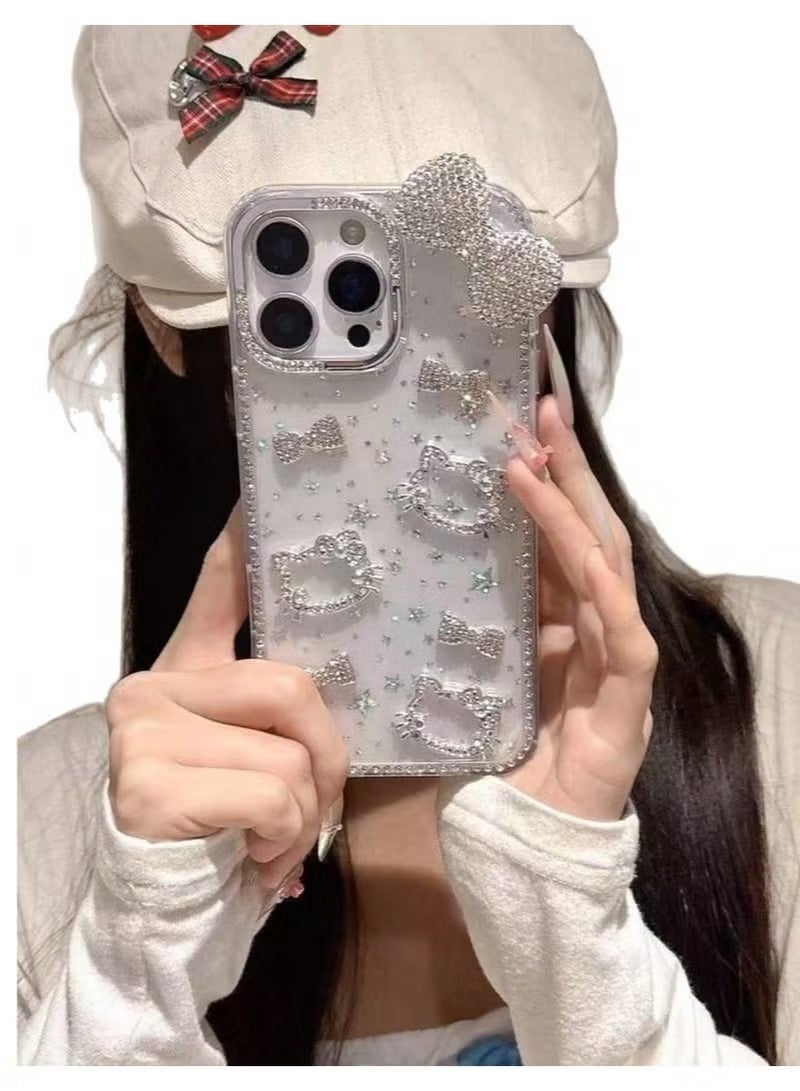 Hello Kitty iPhone 16 Pro Max case with shiny rhinestones adds a luxurious and elegant touch to your phone. - Image 4
