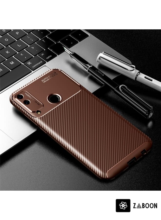 Zaboon Protective Case Cover For Huawei Honor Play 4T Carbon Fiber Texture Shockproof TPU Case - Image 1